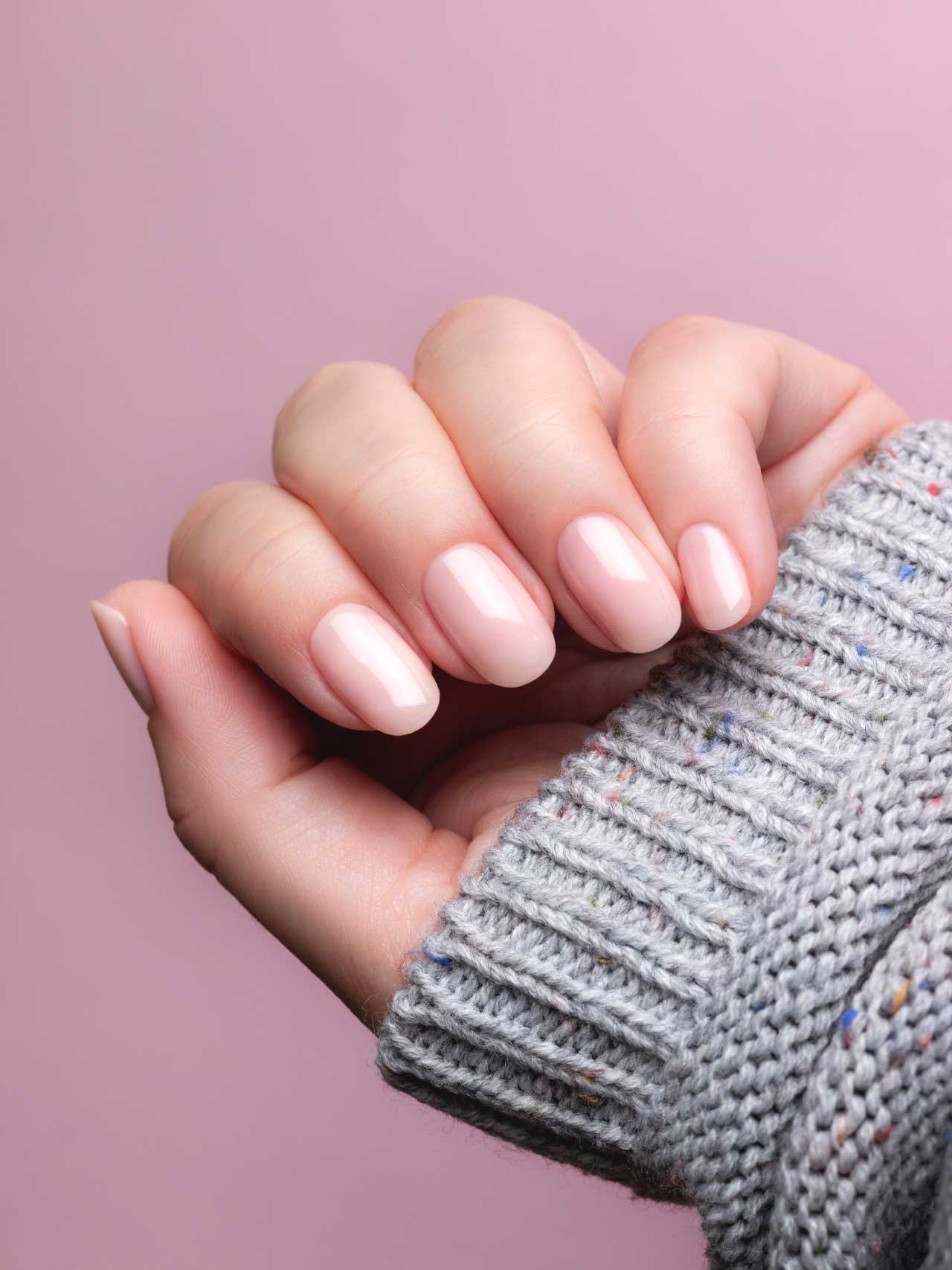 Hand mit perfekten lackierten Fingernägeln